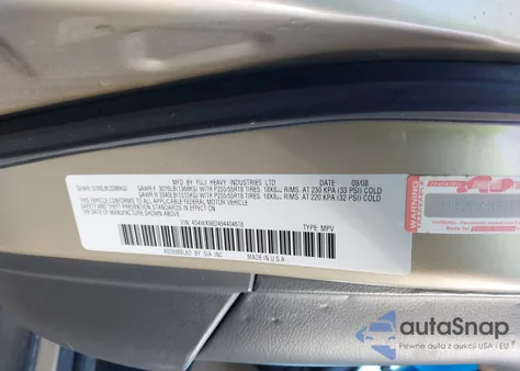 2009 Subaru Tribeca Limited 7-Passenger z USA, uszkodzony, nr VIN 4S4WX98D494404678